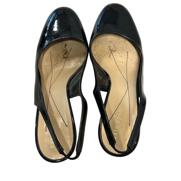 Kate Spade Women's Black Patent Leather Slingback Pumps Size 7 - Picture 4 of 14